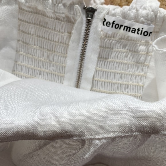 ☀️REFORMATION Amethyst linen midi dress with slit & ruffles - Picture 13 of 14